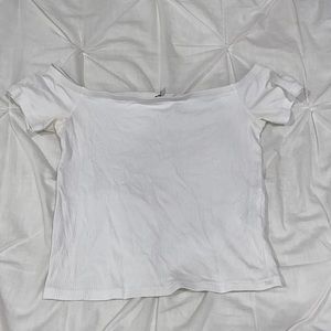 Off shoulder white crop top size medium